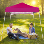 6x6ft Pop Up Canopy Tent, Outdoor Tent Canopy Foldable Portable Canopies for Camping, Patio, Easy Up Gazebo Canopy with Carry Bag Slant Legs pink - Image 16