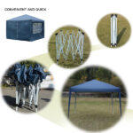 3 x 3m Two Doors & Two Windows Practical Waterproof Right-Angle Folding Tent Blue - Image 39