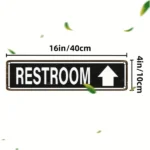 CIFbuy Rustic Wooden Bathroom Sign 4x16 Inches Wall Decor Plaque For Park Community Farmhouse Home Commercial Use (TikTok, temu pick-up service) - Image 2