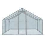 5.4*2.7*2m/18.7x8.8x6.5 ft Silver Spire Assembled 180g PE Rain Cloth Metal Chicken/Rabbit Cage - Image 9