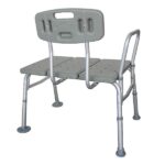 Medical Bathroom Safety Shower Tub Aluminium Alloy Bath Chair Transfer Bench with Back & Handle Gray - Image 10