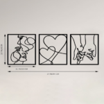 CIFbuy 3 Piece Romantic Metal Wall Art Set Minimalist Couple Silhouette,Love and Kiss Line Drawings,Heartwarming Decor for Bedroom,Living Room,Wed(TikTok/temu self-pickup orders) - Image 7