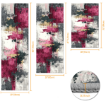 Three-piece kitchen rug set, non-slip and washable, abstract pattern kitchen hallway rug, soft and comfortable, suitable for sinks, floors, entrances, hallways and bathrooms. - Image 4