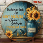 CIFbuy Vintage Polish Language Aluminum Sign 8x8 Inch Round, New Beginnings Life Motto Decorative Plaque, 2D Flat Metal Wall Art For Li TikTok, TikTok, Life Self-pickup Logiopics - Image 2