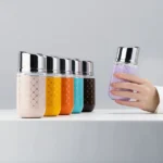 Portable Insulated Cup with Built-in Lipstick Mirror - Lipstick Tumbler 160mL dustypink - Image 3