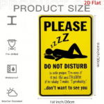 CIFbuy Vintage Please Zzz Do Not Disturb Metal Sign 8x12 Inch, Rustic Yellow Black Sleeping Woman Silhouette 2D Flat Wall Art, Durable TikTok, TikTok, ble Self-pickup Logiopics - Image 2