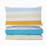 Rainbow Striped Comforter Set Queen Size, Red Yellow Blue Comforter Bedding Set for Teen Girls Adults, 3 Piece, 1 Comforter (90"x90") and 2 Pillow Shams (20"x36") - Image 4