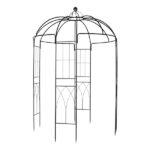 207*207*270cm Courtyard Wrought Iron Gazebo Iron Arch Black - Image 3