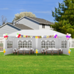 10'x20' Outdoor Party Tent with 6 Removable Sidewalls, Waterproof Canopy Patio Wedding Gazebo, White - Image 16
