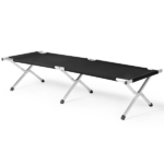 Portable Folding Camping Cot with Carrying Bag Army Black