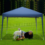 3 x 3m Two Doors & Two Windows Practical Waterproof Right-Angle Folding Tent Blue - Image 47