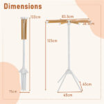 Foldable Bamboo Clothes Drying Rack with 40 Hanger Slots, Space Saving Laundry Drying Stand for Indoor Use - Image 3