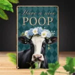 CIFbuy Rustic Floral Cow Funny Aluminum Sign UV Printed Anti Bend Home Office Bedroom Decor 8x12 Inches (TikTok, temu pick-up service) - Image 6