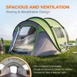 4 Person Pop Up Tent for Camping, Waterproof Instant Family Tent with Front Awning, Automatic Tent Throw Pop Up Instant Flip Pop Tent for Camping, Green - Image 12