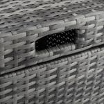 With Top Cover Iron Frame Rattan Trash Can Gary Gradient - Image 25
