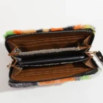 Colorful gradient leopard print plush handbag, detachable wristband, portable storage wallet for girls - Image 4