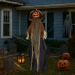 5.8ft Halloween Decorations Outdoor Life Size Animatronics Pumpkin Ghost, Sound-Actived Party Decor with Creepy Sound , Scary Haunted House Props for Garden Yard Lawn - Image 13