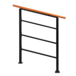 Replace 80617397 Handrails for Outdoor Steps, Wrought Iron Solid Wood Hand Railing for Concrete Steps, Porch Steps, Wooden Steps, Fits 1 to 3 Steps - Image 6