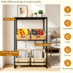 3-Tier Adjustable Tilt Beer Crate Storage Rack, Heavy Duty Metal Beverage Organizer with Hooks, Multi-Angle Drink Holder Shelf for Home Bar Garage - Image 9