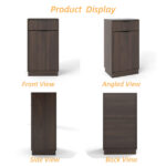 10-Gallon Woodgrain Tilt-Out Trash Can Cabinet Wooden Garbage Recycling Cabinet with Wave-Textured Hideaway Drawer&Pull-Out Bin-Multipurpose Kitchen/Bath Organizer in Walnut Finish - Image 5