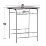 Same Code 67657426 PVC Breakfast Table (One Table and Two Chairs) Black - Image 6