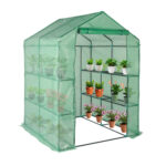 8*6ft Plastic Sprayed Iron Pipe PE Mesh Foldable Greenhouse Shed White - Image 17