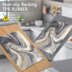 Three-piece kitchen rug set, non-slip and washable, abstract pattern kitchen hallway rug, soft and comfortable, suitable for sinks, floors, entrances, hallways and bathrooms. - Image 6