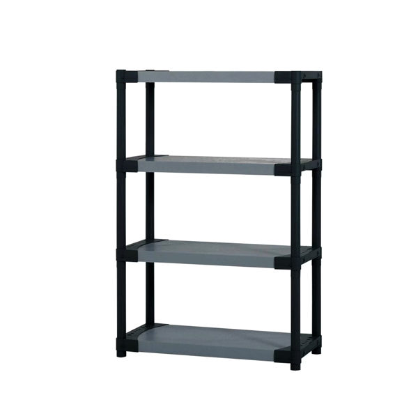 dca0ccd9-c416-4957-b85d-50a8443d9027.png 42"Plastic Resin 4-Tier Shelving Unit, 54"H x 16"D 700lbs Total Capacity - Image 1