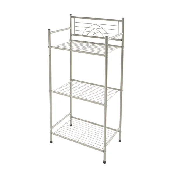 3 Shelves Tiered Bathroom Storage Rack in Satin Nickel