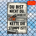 CIFbuy 1pc 2D Flat Unframed Metal Warning Sign, DU" BIST NICHT DU German Quote Wall Plaque, 7.87x11.81In Orange Chainsaw Decor, Wall Plaque, 7.87x11.81In Orange Chainsaw Decor, Rustproo Sign, DU BikTok, Sign, DU BikTok, t Self-pickup Logiopics - Image 6