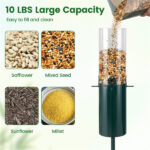 Standing Bird Feeder Squirrel-Proof, 4 Feeding Ports with Perches Heavy-Duty Metal & PC Construction - Image 7