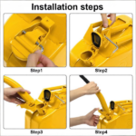 20L US Standard Cold-rolled Plate Petrol Diesel Can Gasoline Bucket with Oil Pipe Yellow 2 Pairs of Gloves - Image 4