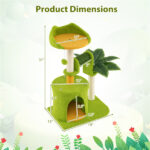Cat Tree - 22LBS Capacity, Palm Tree Design with Self-Groomer & Scratching Posts - Image 5