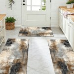 Three-piece kitchen rug set, non-slip and washable, abstract pattern kitchen hallway rug, soft and comfortable, suitable for sinks, floors, entrances, hallways and bathrooms. - Image 10