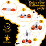 Replace 32359895 11.8 FT Halloween Inflatables Ghost Spider Pumpkin Outdoor Decorations, Scary Halloween Giant Blow up Ghost Decorations for Holiday Party Front Yard Lawn Garden Decor - Image 2