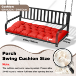 Outdoor Bench Cushion, 60 × 20 × 4 Inch, Tufted Waterproof Swing Cushion with Ties, for Patio Bench or Window Seat - Image 4