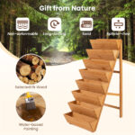 8-Tier Vertical Raised Garden Bed, 40" x 24" x 59" Fir Wood Ladder Planter Stand for Vegetables Herbs Flowers - Image 5