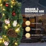 48in 150 Lights 450 Branches PVC Bow Decoration Garland Garden Garland Decoration Green - Image 5