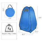 1-2 Person Portable Pop Up Toilet Shower Tent Changing Room Dressing Tent Camping Shelter Blue - Image 6