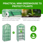 69x49x160cm Black Iron Pipe Pointed Mini Flower Stand With 4 Layers Of Grid, With Zipper Rolling Door, PE Cloth Green House SAME AS99351374 - Image 17