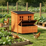 39" Wooden Chicken House, Chicken Coop with Nesting Box, Pull-Out Tray, Waterproof Roof for 2-4 Chickens Rabbits - Image 7