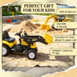Yellow Kids Pedal-Powered Ride-On Excavator Go Kart: with Working Front Loader Digger – Outdoor Play Toy for 3 Year Olds - Image 7