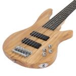 Full Size GIB 6 String H-H Pickup Electric Bass Guitar Bag Strap Pick Connector Wrench Tool Burlywood - Image 15