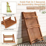 Acacia Wood 3-Tier Ladder Plant Stand, Foldable Indoor Outdoor Display Rack - Image 10