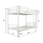 Same Code 38354706 Iron Bed Bunk Bed with Ladder for Kids Twin Size White - Image 6