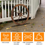 [Same Code 95885929]2pcs 24-Inch Old Western Style Garden Art Wall Decor Wooden Wagon Wheel Brown - Image 14