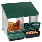 2 Compartment Roll Out Chicken Nesting Box with Plastic Basket, Egg Nest Box Chicken Laying Box Hens Chicken Coop Box, Green - Image 8