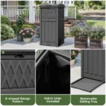 31 Gallon Large Outdoor Trash Bin, Waterproof Resin Garbage Can with Lid & Drip Tray, Waste Container,for Porch, Backyard, Black (Shipment from Walmart) - Image 6