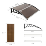 Same Code 27539880 40*38in Household Application Door & Window Rain Cover Eaves Brown Board & Black Holder - Image 8