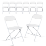 6pcs Injection Molding Classic Garden Plastic Folding Chair White - Image 5